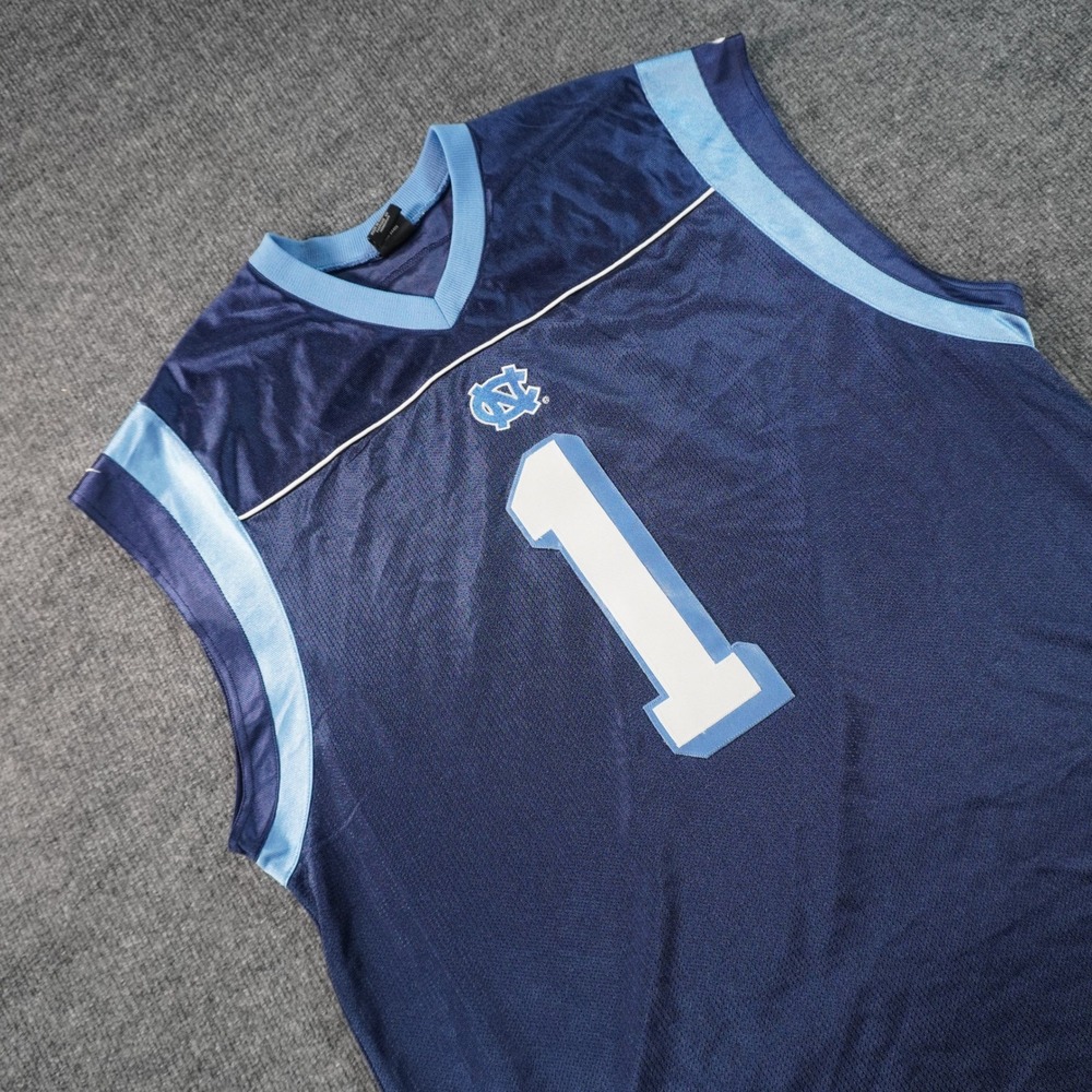 Nike Basketball Jersey Mens 2XL Navy Blue UNC Tar Heels #1 Mesh Athletic Top